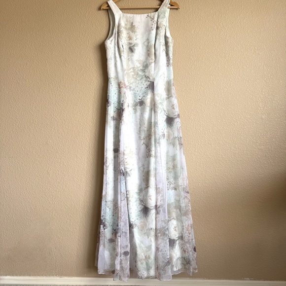 New Image Dresses & Skirts - Vintage Women’s Maxi Gown Water Color Inspired Floral Formal Dress Wedding Sz M